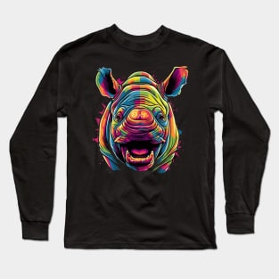 Rhinoceros Smiling Long Sleeve T-Shirt